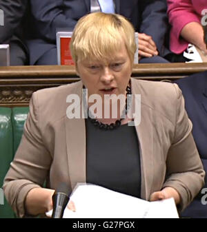 Labour MP Angela Eagle speaks during Prime Minister's Questions in the House of Commons, London. Stock Photo