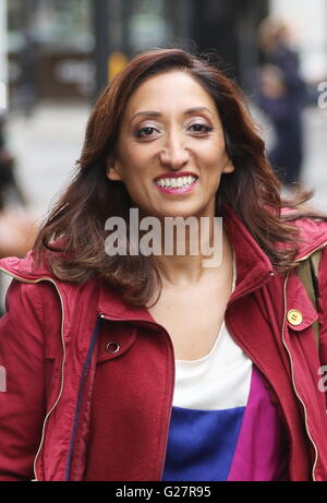 Comedian Shazia Mirza leaving The Wright Stuff studios  Featuring: Shazia Mirza Where: London, United Kingdom When: 11 Apr 2016 Stock Photo