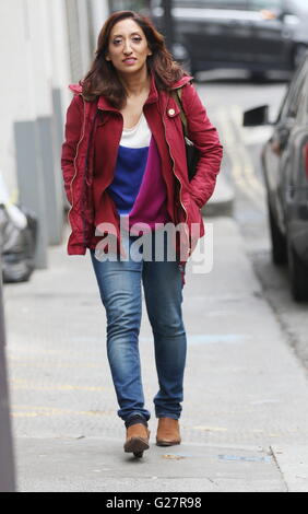 Comedian Shazia Mirza leaving The Wright Stuff studios  Featuring: Shazia Mirza Where: London, United Kingdom When: 11 Apr 2016 Stock Photo