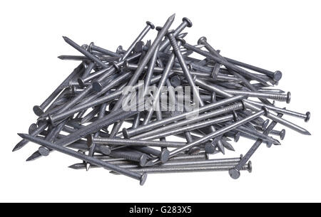 A pile of galvanized nails Stock Photo