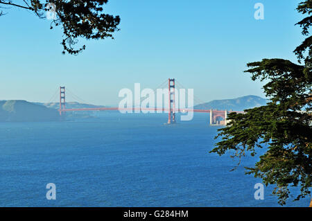 San Francisco: panoramic view of Golden Gate Bridge, opened in 1936, the symbol of the city of San Francisco in the world Stock Photo