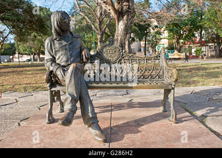 A view of the John Lenon Statue in the John Lennon Park in Havana, La Habana, Cuba. Stock Photo