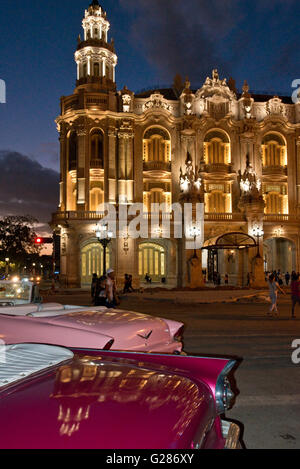 Gran Teatro de La Habana Alicia Alonso (Great Theatre of Havana Alicia Alonso) is located in the Paseo del Prado in Havana, Cuba Stock Photo