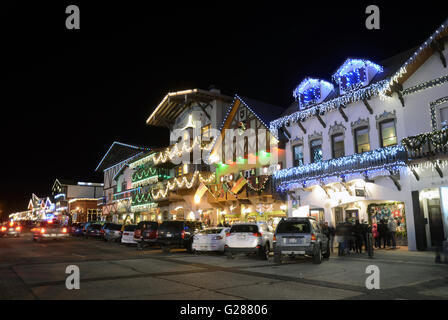 Ultimate Holiday Town - Leavenworth, Christmas lighting, WA,USA Stock Photo