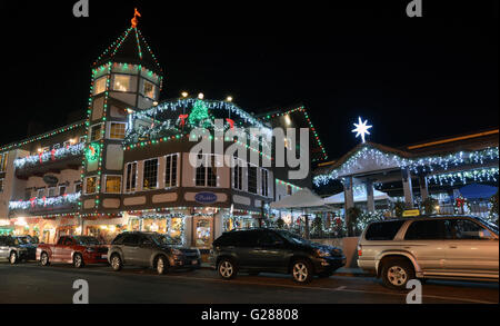 Ultimate Holiday Town - Leavenworth, Christmas lighting 5, WA,USA Stock Photo