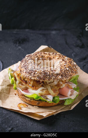 Whole Grain bagel Stock Photo