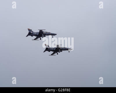 Fairford, UK - 17th July 2015: BA Systems Hawk T2 pair displaying at the Air Tattoo Stock Photo