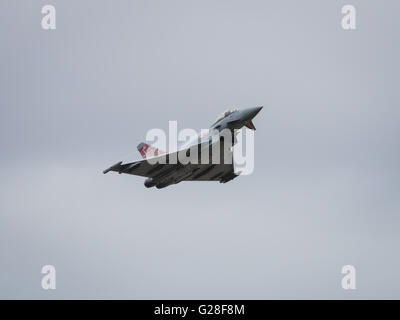 Fairford, UK - 17th July 2015: A Typhoon fighter aircraft displaying at the Air Tattoo Stock Photo