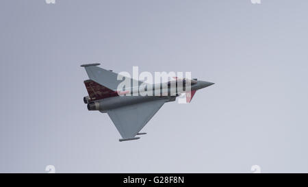 Fairford, UK - 17th July 2015: A Typhoon fighter aircraft displaying at the Air Tattoo Stock Photo