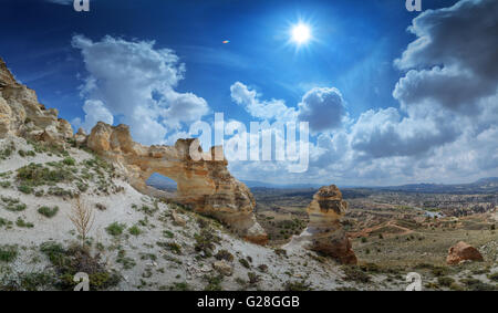 Amazing view of red rose valley in Cappadocia, Turkey Stock Photo