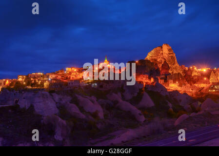 Uchisar castle in Cappadocia, Turkey. Stock Photo