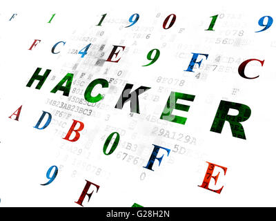 Safety concept: Hacker on Digital background Stock Photo