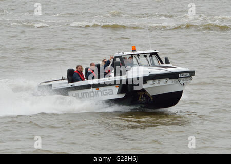 Gibbs Amphibians Hundinga amphibious utility vehicle undergoing trials on the river Thames in London Stock Photo