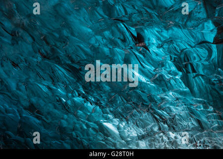 Glacial ice, ice, ice cave under the Vatnajökull, Southern Region, Iceland Stock Photo