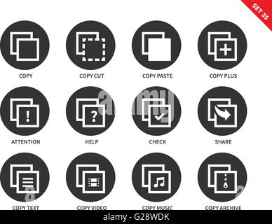 Copy icons on white background Stock Vector