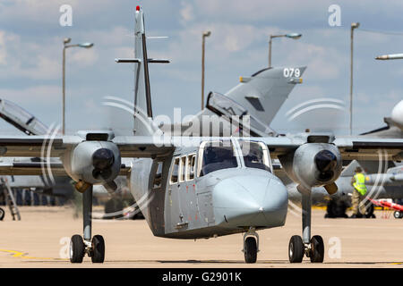 Army Air Crops Britten-Norman BN-2T-4S Defender T.3 ZH004 from 651 Squadron based at Aldergrove in Northern Ireland Stock Photo