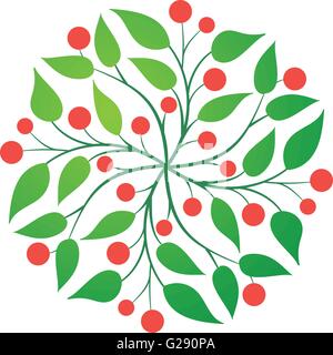 Vector simple round floral design. Stock Vector