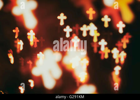 faith Christianity crosses abstract blur background Stock Photo