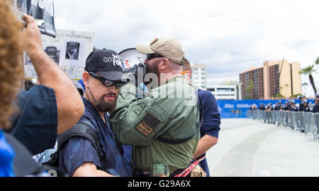 Anaheim, California, USA. 25th May, 2016. Republican presidential candidate Donald Trump make a rally stop at the Anaheim Convention Center on Wednesday , as he try to ramp up voter support ahead of California’s June 7 primary. Credit:  R. Guillermo Orozco/Alamy Live News Stock Photo