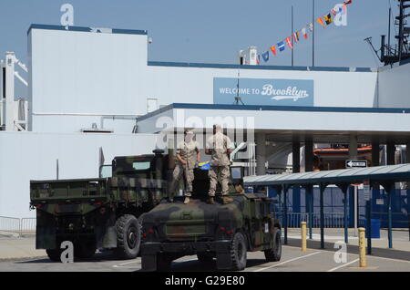 Brooklyn, New York, USA. 26th May, 2016. fleet week 2016 new york brooklyn New York marines on hummer red hook brooklyn pier 88 Credit:  simon leigh/Alamy Live News Stock Photo