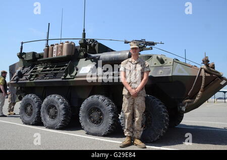 Brooklyn, New York, USA. 26th May, 2016. fleet week 2016 new york brooklyn marine with apc Credit:  simon leigh/Alamy Live News Stock Photo