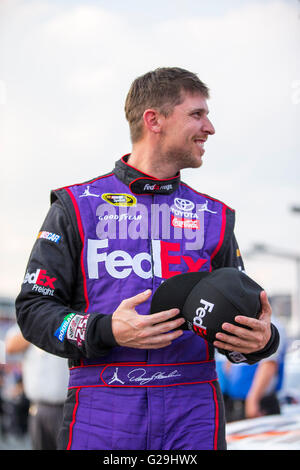 Denny Hamlin during qualifying for the NASCAR Sprint Cup Series Quicken ...