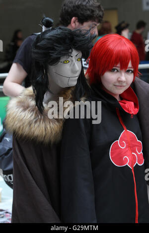 London, UK. 27th May, 2016. Enthusiasts, some in costume, attend the opening day of this year's Comic Con convention held at the Excel Centre in London 27.05.2016 Credit:  theodore liasi/Alamy Live News