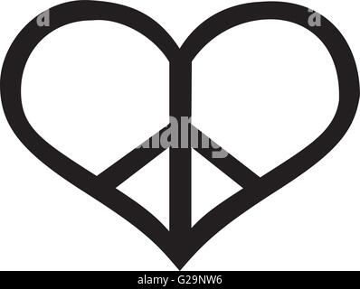 Peace sign in heart shape Stock Vector