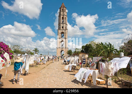 The tower at the Manaca Iznaga sugar cane plantation estate in the Valle de los Ingenios (Valley of the Sugar Mills), Cuba. Stock Photo