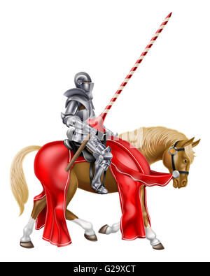 Knight Shield Holding Lance Cartoon Stock Photo - Alamy