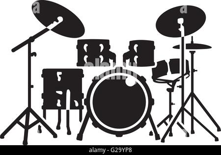 Detailed drum set Stock Vector