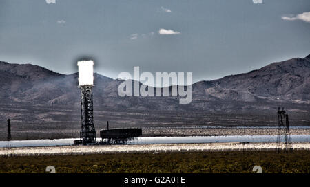 Views of Ivanpah Solar Thermal power plant. Stock Photo