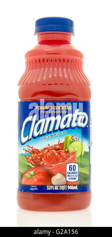 Winneconne, WI - 26 May 2016:  Bottle of Clamato mary bloody mix on an isolated background Stock Photo