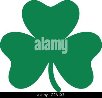A classic green three leaf clover enclosed inside a circular badge ...