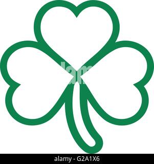 Clover outline designed with three hearts Stock Vector