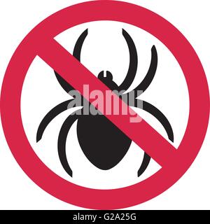 No spiders with ban sign Stock Vector