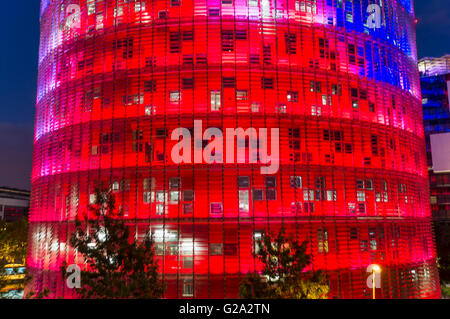 Torre Agbar, Modern Architecture, Barcelona, Spain Stock Photo