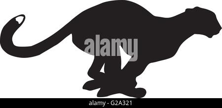 Running leopard silhouette Stock Vector