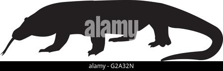 Komodo dragon silhouette Stock Vector