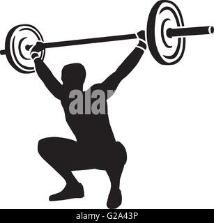Weightslifter lifts weights Stock Vector
