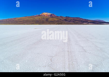 View of Salar de Uyuni the world largest salt flat in Bolivia Stock Photo