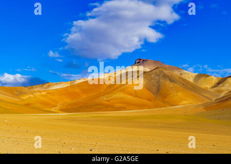 View of colorful mountain and desert in Reserva Nacional De Fauna Andina Eduardo Avaroa Potasi, Bolivia Stock Photo