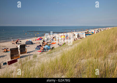 Sandy beach and coast, Graal-Müritz, Baltic Sea spa resort, Mecklenburg-Western Pomerania, Germany Stock Photo