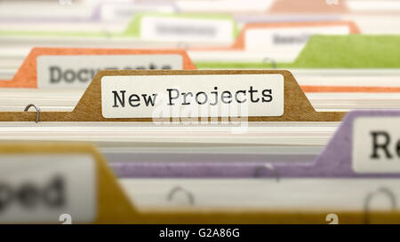 New Projects on Business Folder in Catalog. Stock Photo