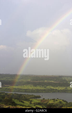 Rainbow, Chalkewadi, Satara, Maharashtra, India Stock Photo