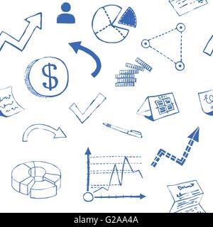 Business doodle background Stock Vector