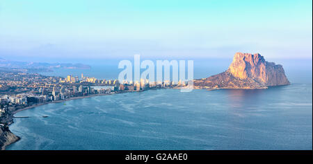 Overview of Calpe town with Penyal dÕIfac. Calpe. Alicante. Valencia Community. Spain. Stock Photo