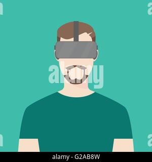 men wear using oculus vector graphic Stock Vector