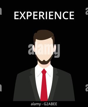 businessman standing representing an experience and professionalism in work vector graphic illustration Stock Vector