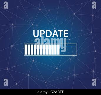 update progress bar on time process blue background galaxy vector graphic illustration Stock Vector